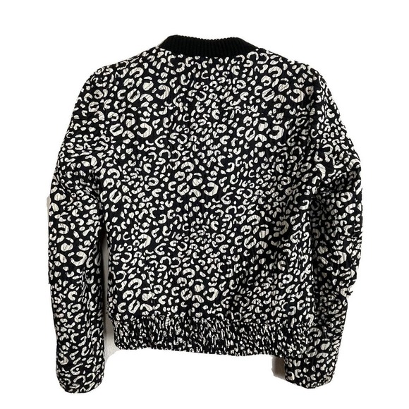 Zara Women's‎ S Black White Sickled Quilted Cropped Full Zip Jacket - Picture 7 of 8